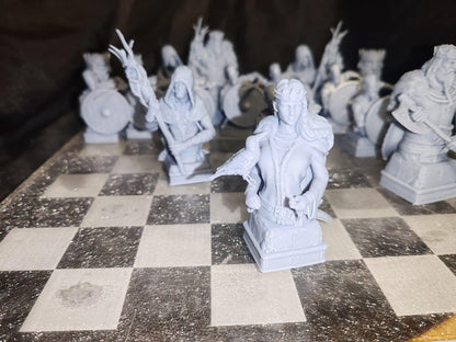 Viking Chess Pieces - 12k Resin Print -High Quality - Pieces Only- Unpainted