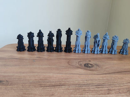 12K Resin Knight Chess Pieces: Unpainted Medieval Set