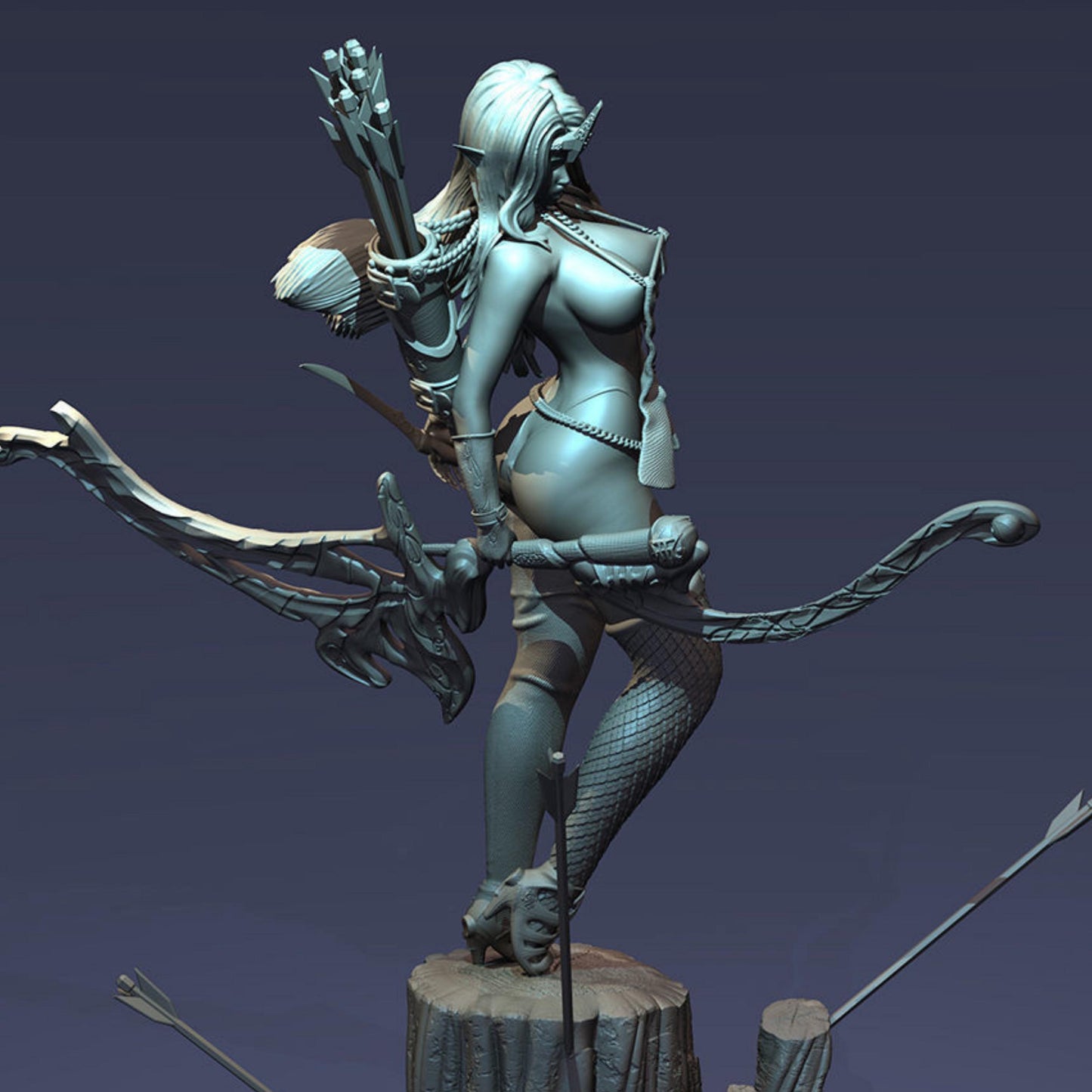 Sexy Female Archer 3D Figure - 12K Resin Print - Unassembled / Unpainted /  Options - Highly Detailed Fan Art Collectible Statue