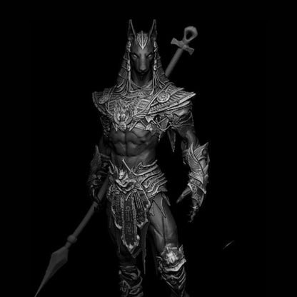 12K Resin Anubis Figure: Egyptian Mythology Fan Art (Unpainted/Unassembled)