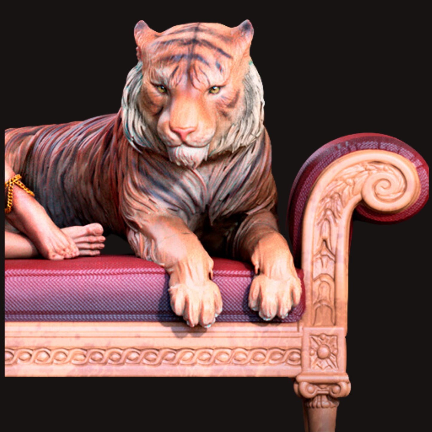 Exotic Princess & Panther Resin Figure – 12K High Detail – Unpainted / Painted – Fantasy Collectible Kit