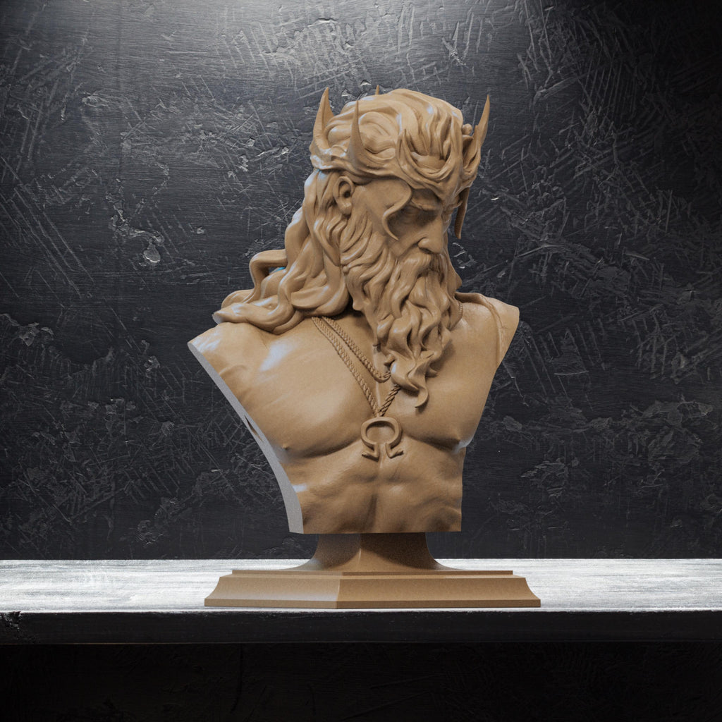 Hades Bust: 12K Resin Mythology Character, Unpainted Miniature (Fan Art)