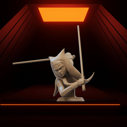 Moonveil Huntress Bust | 12K Resin Print | Female Warrior Fantasy Statuette | Unassembled / Unpainted GK Kit