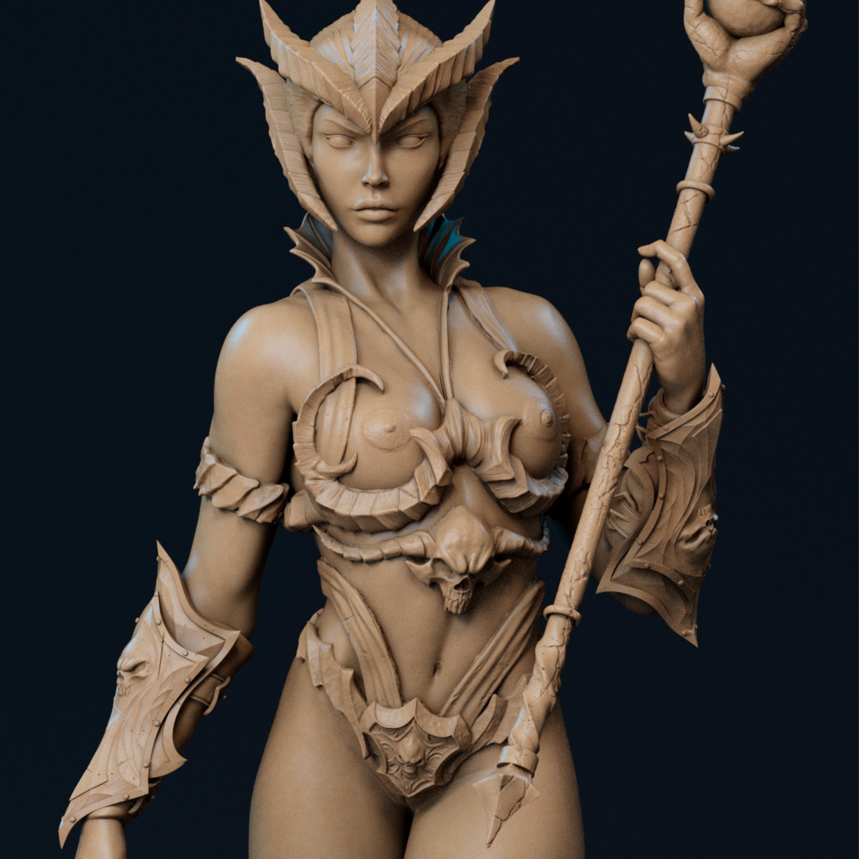 12K Resin Dark Enchantress Figure: Femme Fatale Fantasy Model Kit