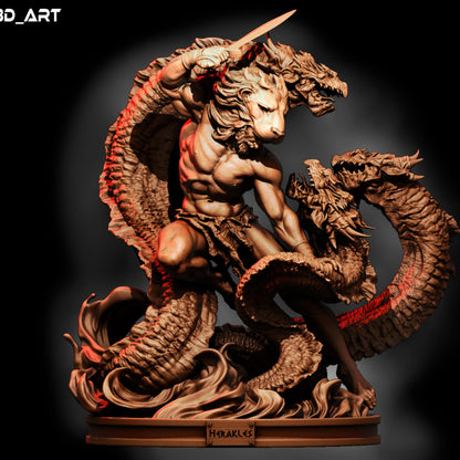 Hercules Greek Mythology 3D Printed Figure Kit: Unassembled Resin Model