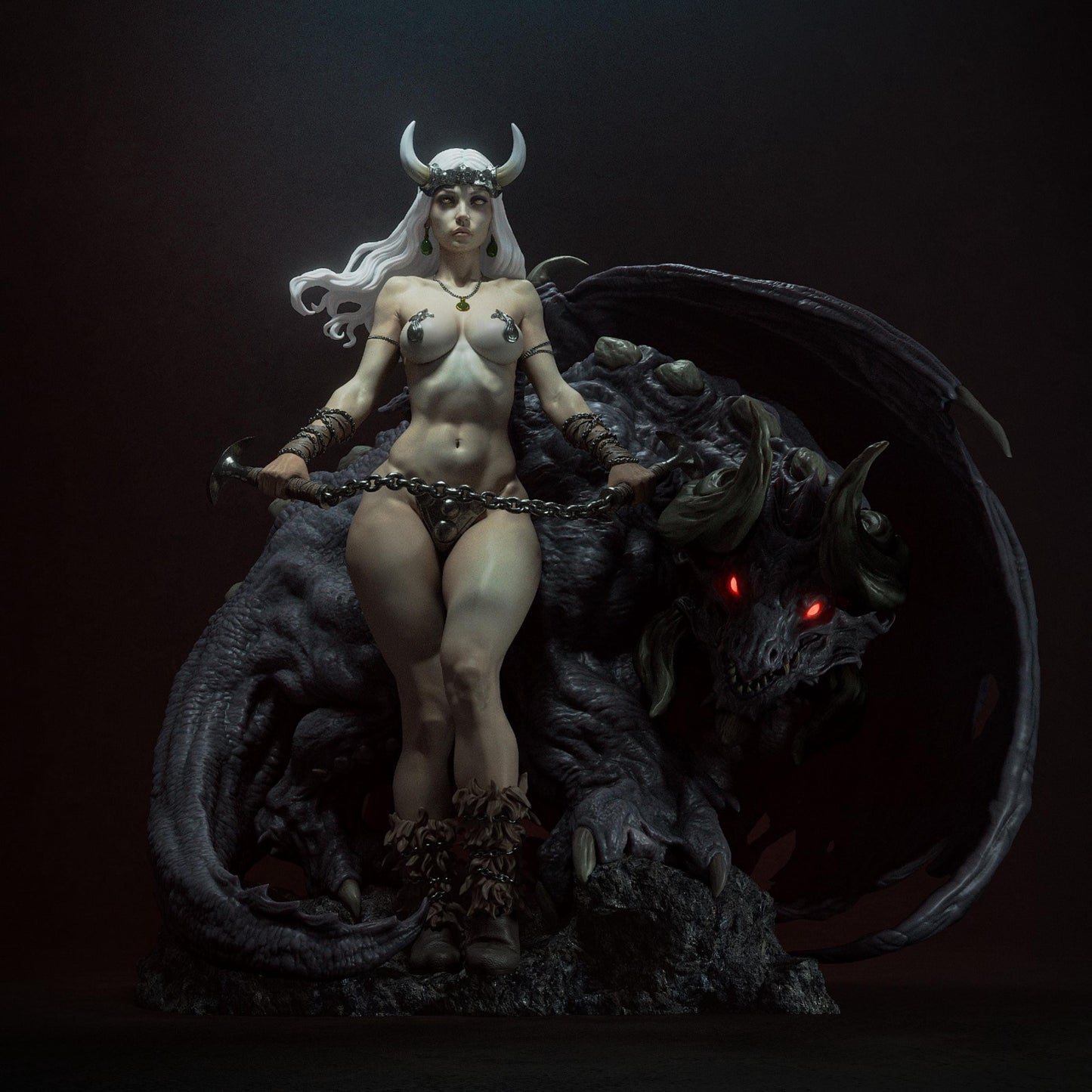 Dark Demon Queen Resin Figure – 12K High Detail – Unpainted / Painted – Fantasy Model Kit