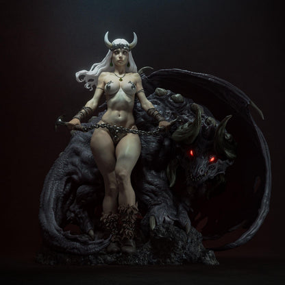 Dark Demon Queen Resin Figure – 12K High Detail – Unpainted / Painted – Fantasy Model Kit
