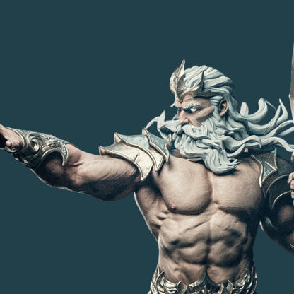 Poseidon Figure: 3D Printed Greek Mythology Model, 12K Resin Fan Art