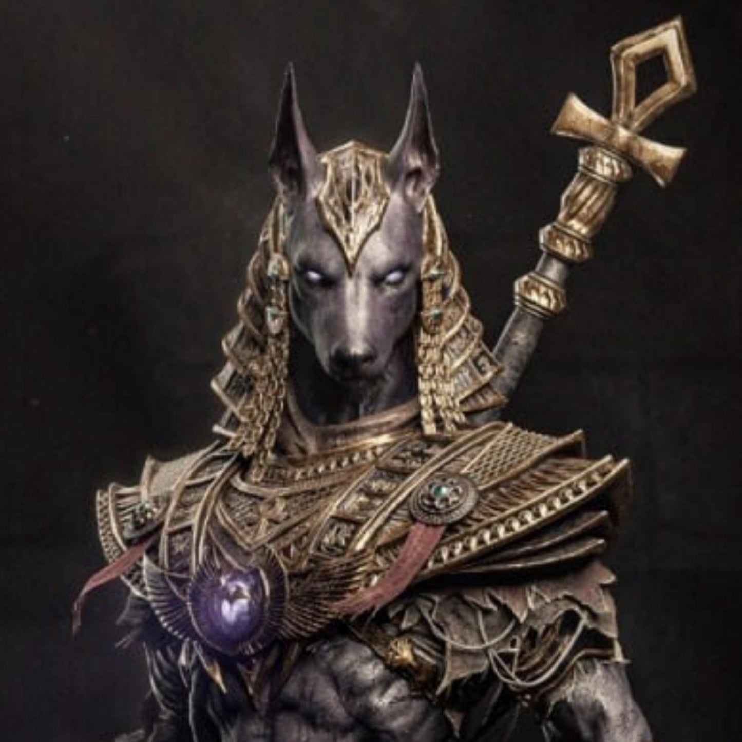 12K Resin Anubis Figure: Egyptian Mythology Fan Art (Unpainted/Unassembled)