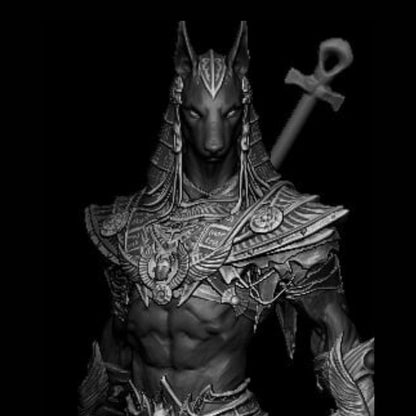 12K Resin Anubis Figure: Egyptian Mythology Fan Art (Unpainted/Unassembled)