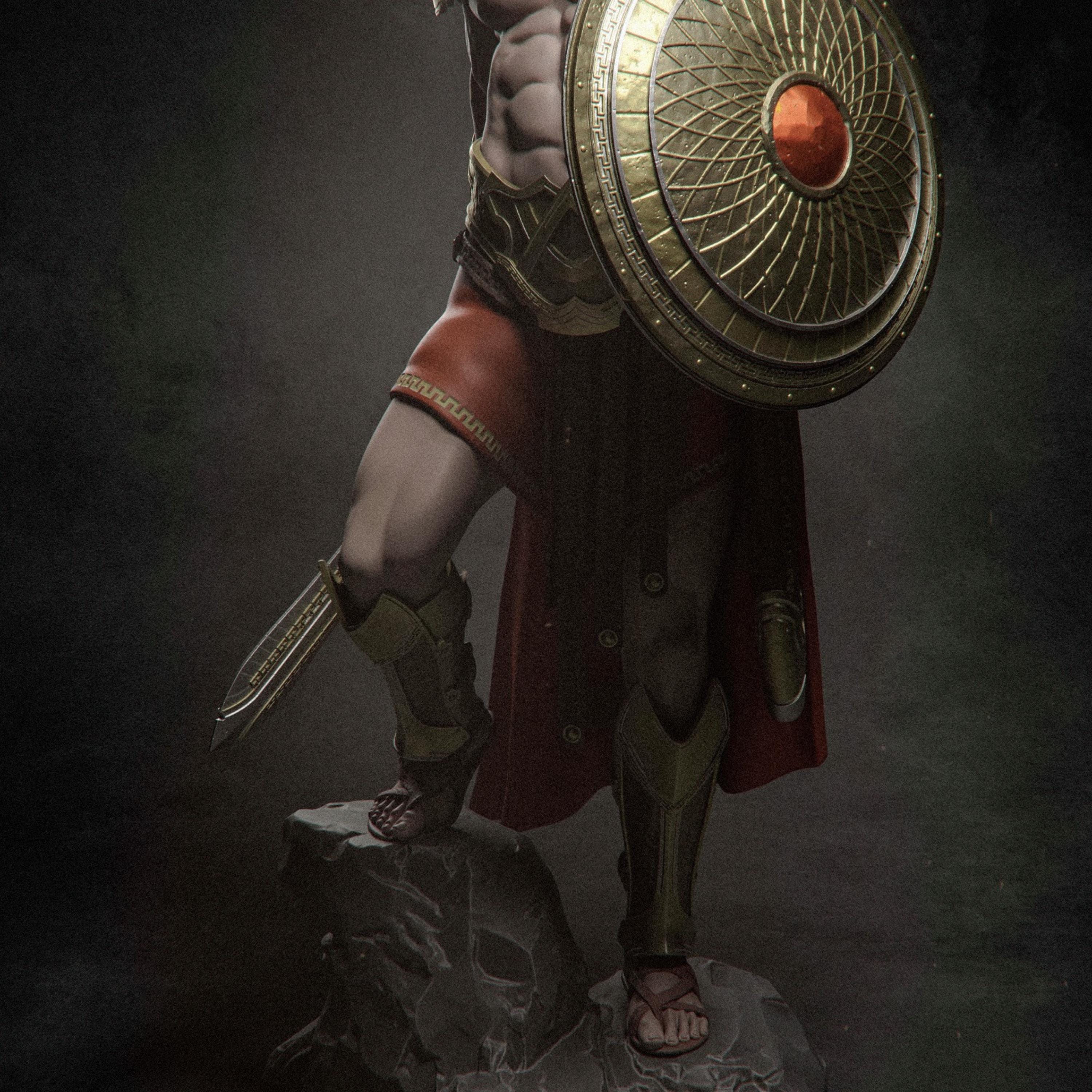 Ares Greek God Figure: 12K Resin Print, Unpainted/Painted CA3D Fan Art