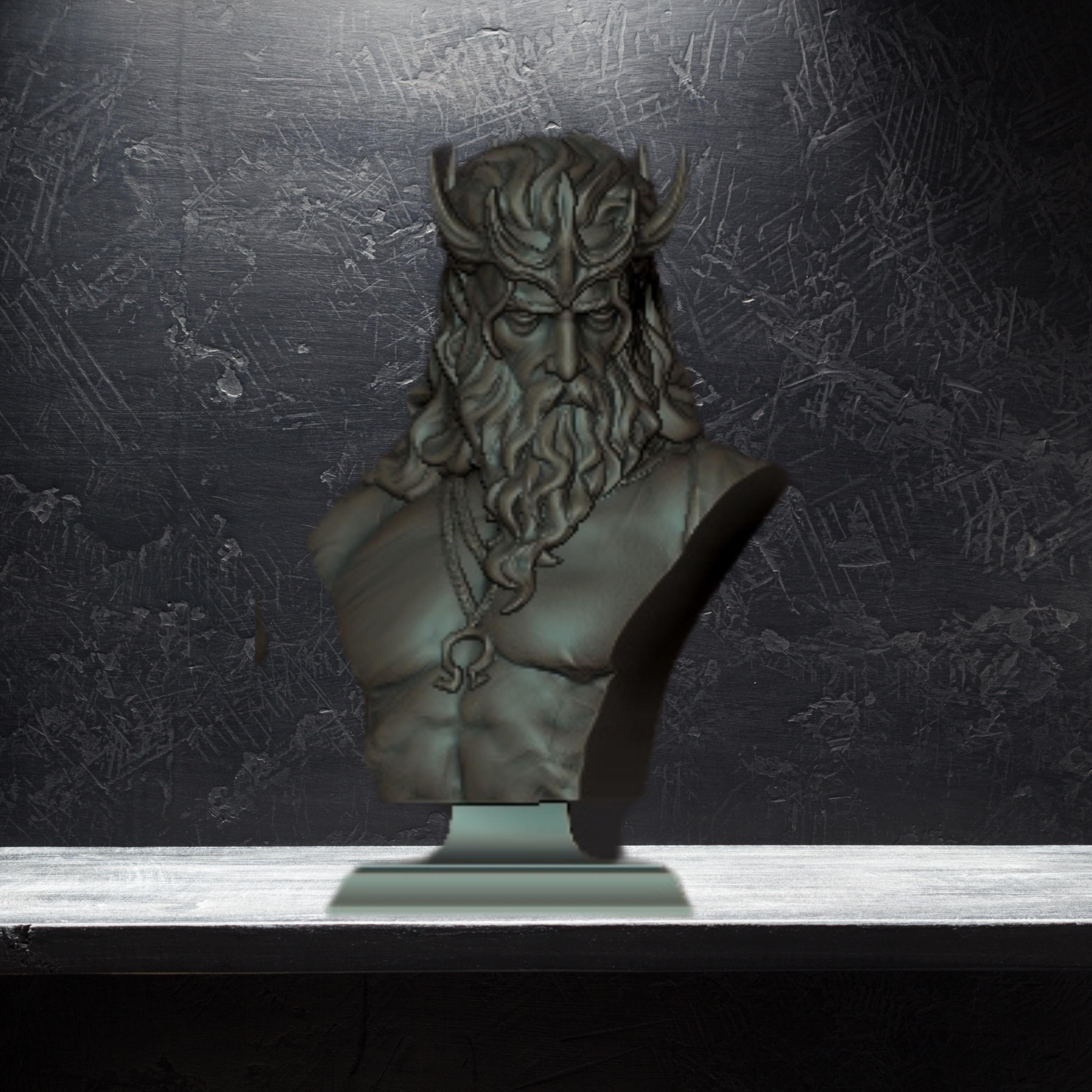 Hades Bust: 12K Resin Mythology Character, Unpainted Miniature (Fan Art)