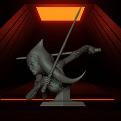 Moonveil Huntress Bust | 12K Resin Print | Female Warrior Fantasy Statuette | Unassembled / Unpainted GK Kit