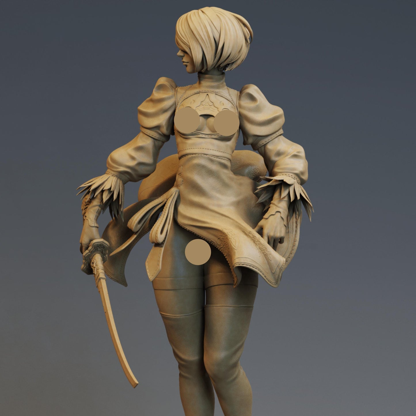 Cyber Sexy NSFW Femme Figure  – 12K Resin 3D Printed Figure | CA3D Fan Art | Unassembled GK Kit