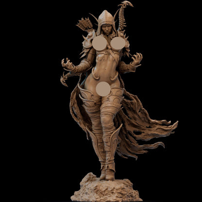 Dark Rangeress 12K Resin Figurine: NSFW Fantasy Model - Unpainted / Painted