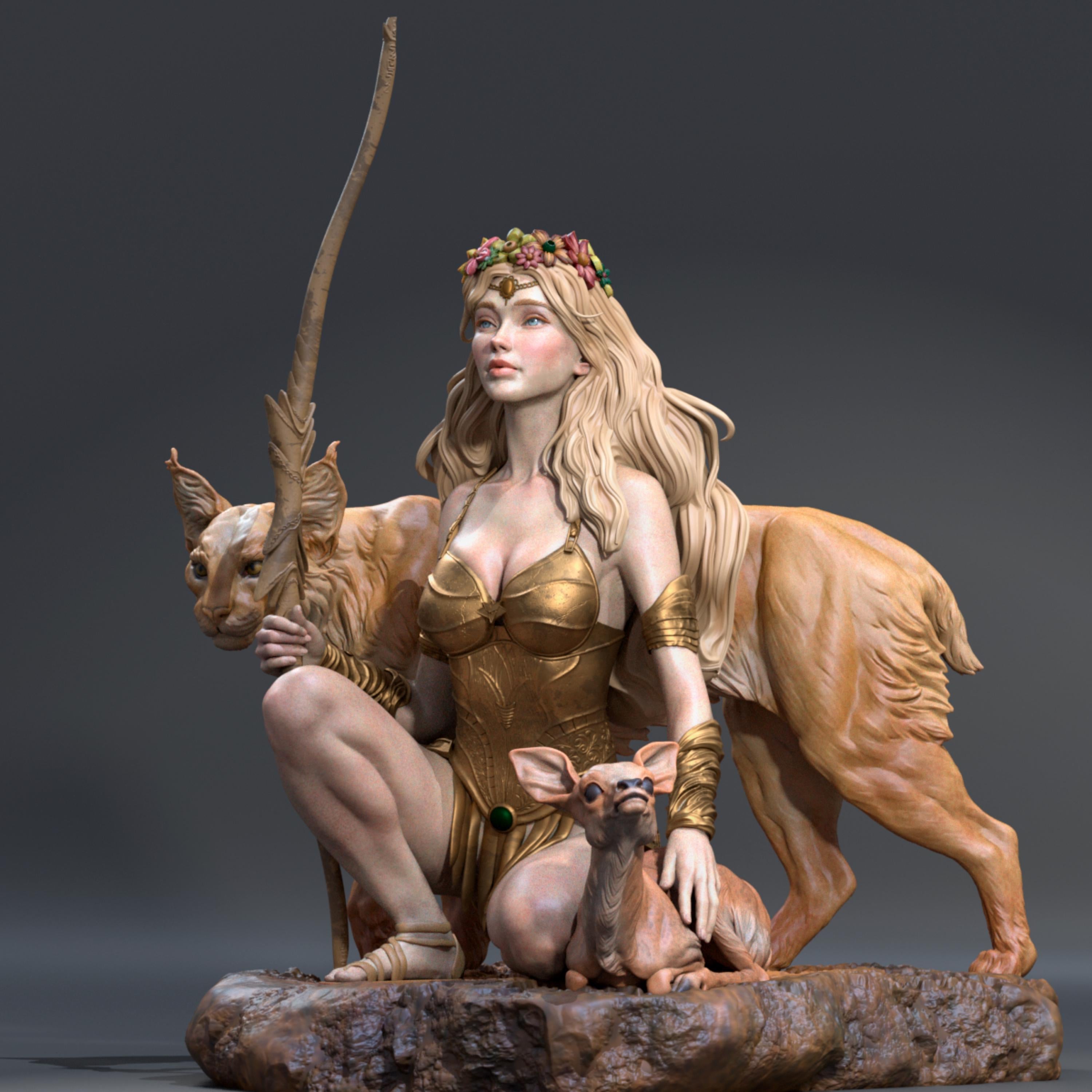 Artemis 12K Resin Figure: Femme Fatale Fantasy Model - Unpainted / Painted