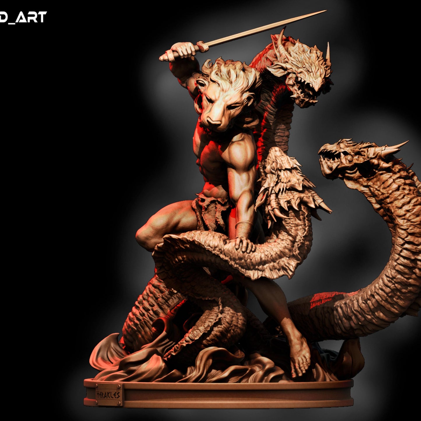 Hercules Greek Mythology 3D Printed Figure Kit: Unassembled Resin Model