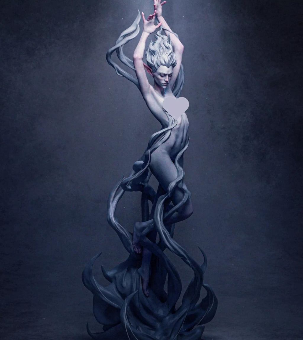 Gothic Femme Fatale Resin Statue – 12K High Detail – Unassembled / Painted GK Kit