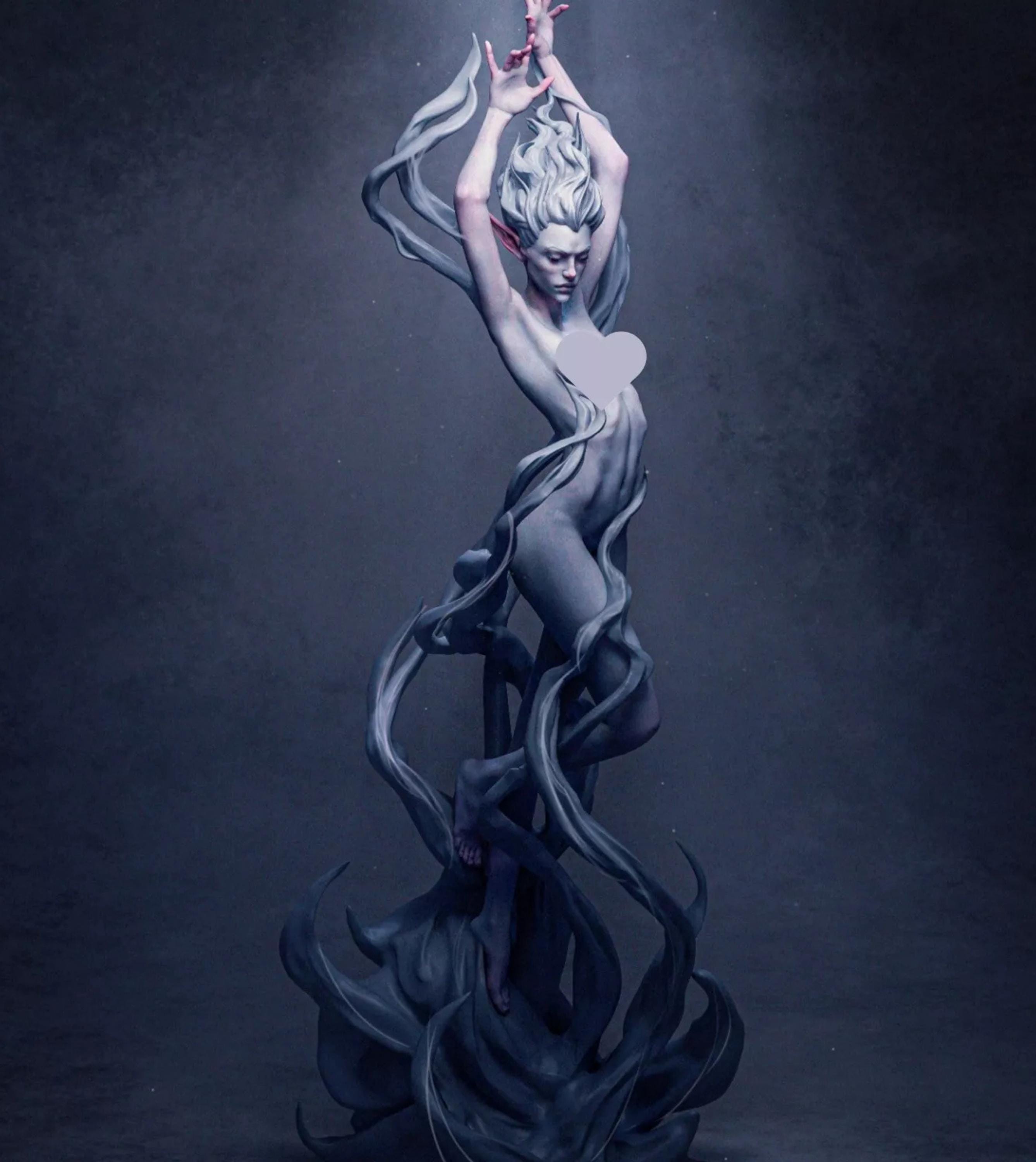 Gothic Femme Fatale Resin Statue – 12K High Detail – Unassembled / Painted GK Kit
