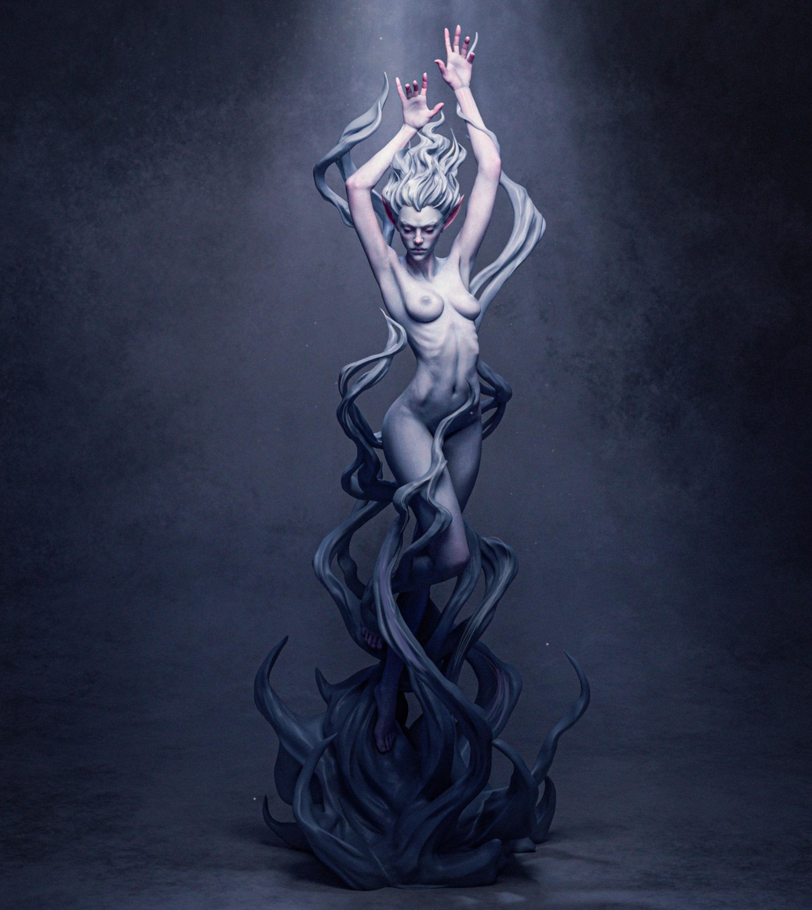Gothic Femme Fatale Resin Statue – 12K High Detail – Unassembled / Painted GK Kit