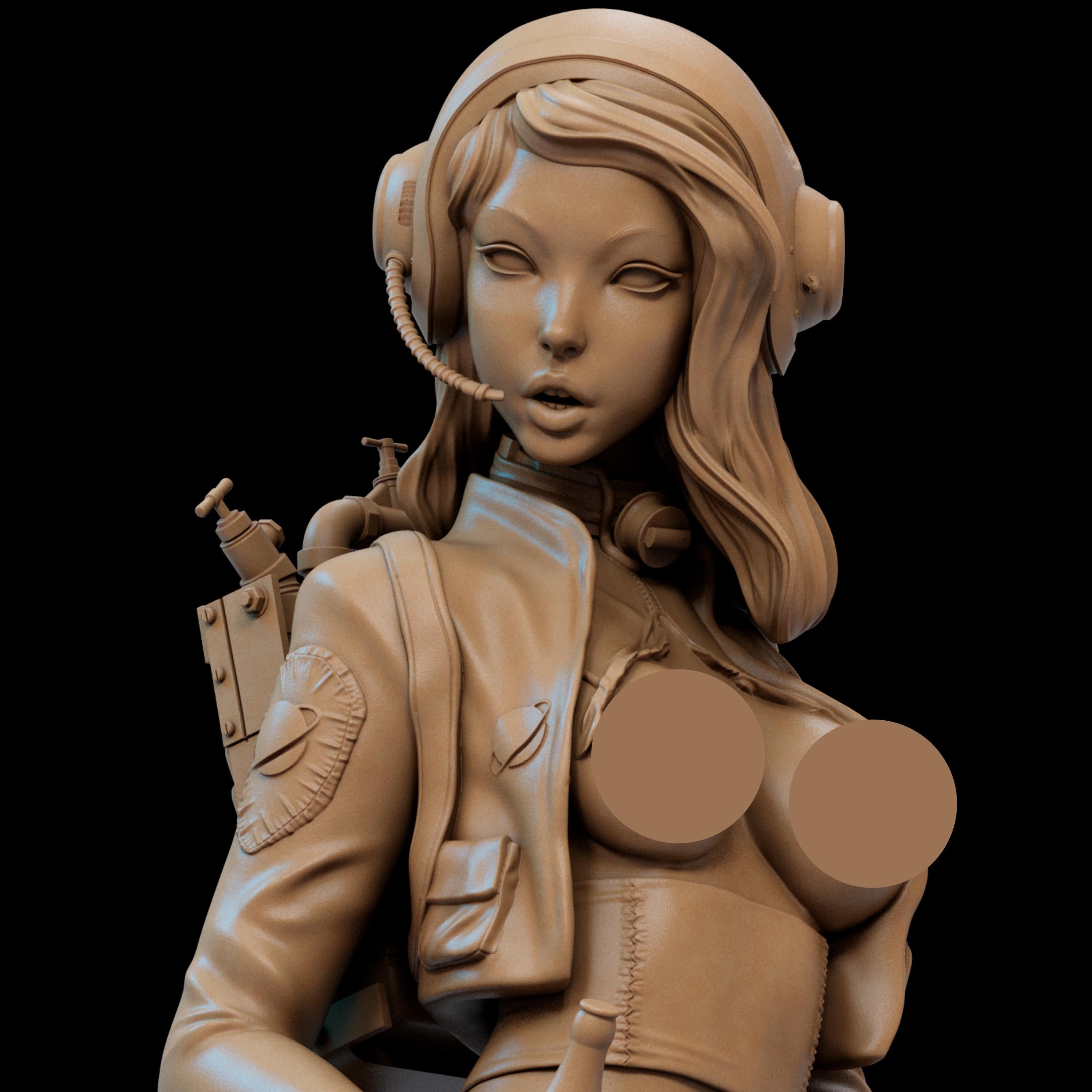 Retro PinUp - Resin 3D Print Detailed Figure - CA3D Fan ART - Femme Fatale Fantasy - Sexy NSFW Model - Unpainted & Unassembled GK Kit
