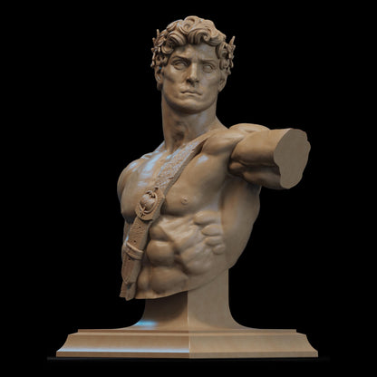 Apollo Bust: 12K Resin Greek Mythology Figure (Unpainted/Unassembled)