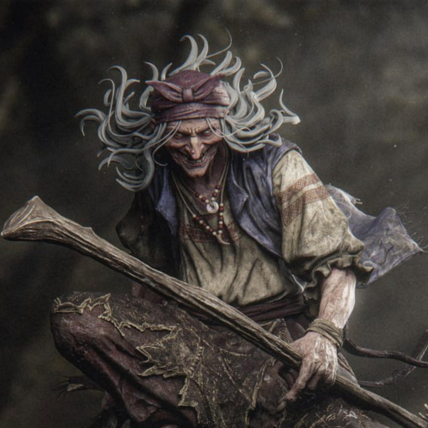 Baba Yaga Resin Figure: 12K Fan Art Witch Model Kit