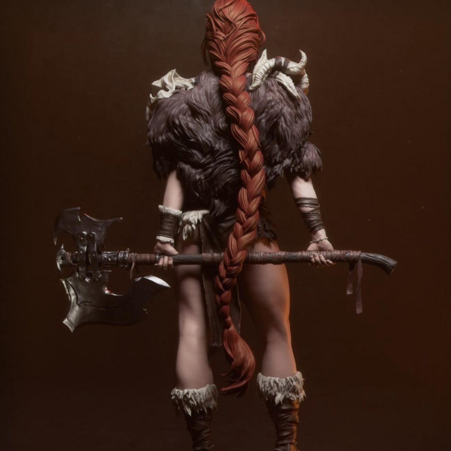 Barbarian Warrior Resin Figure – 12K High Detail – Unpainted / Painted – Fantasy Battle Axe Kit