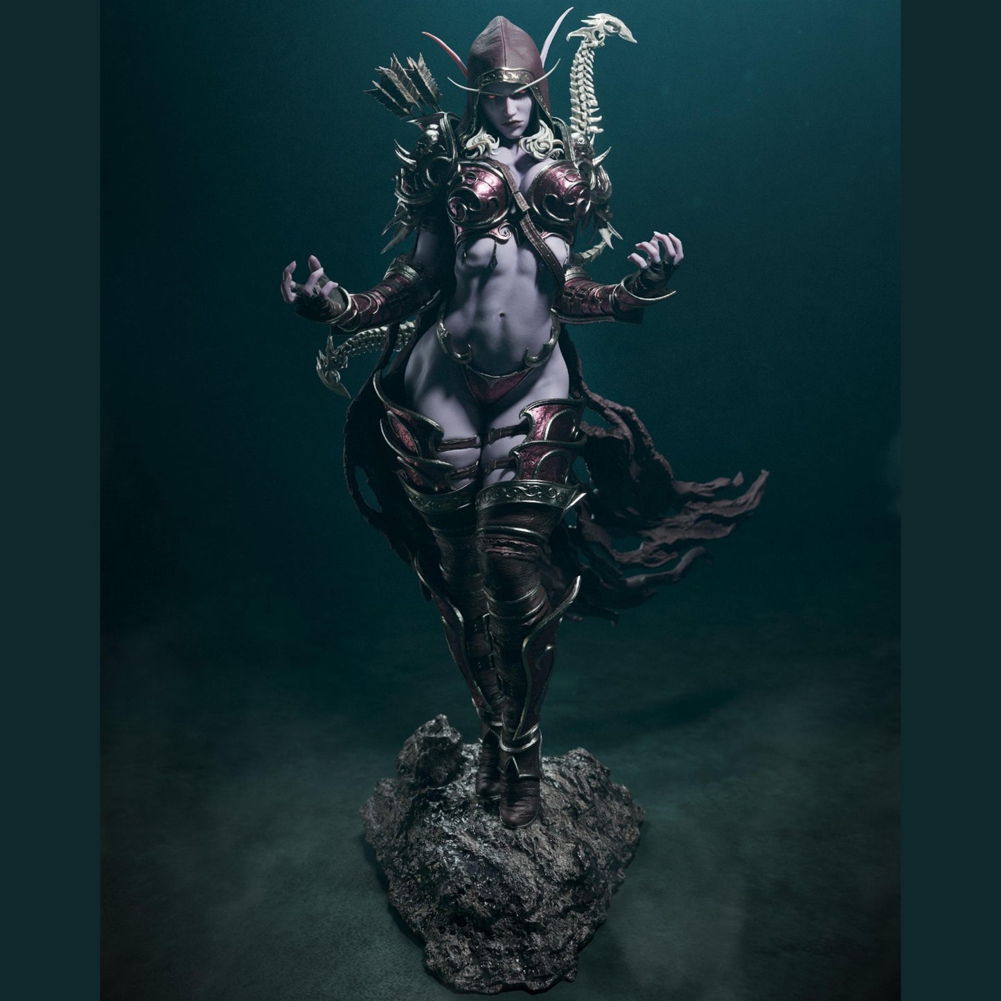 Dark Lady Warrior Resin Figure – 12K High Detail – Unpainted / Painted – Fantasy Collectible Kit