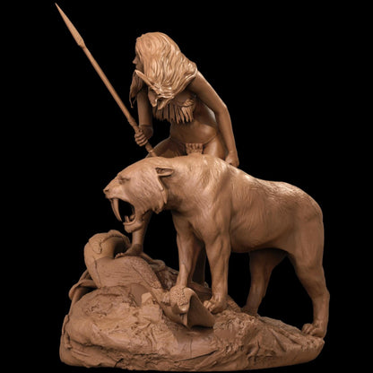 Savage Warrior Woman Resin Figure – 12K High Detail – Unpainted / Painted – Fantasy Collectible Kit
