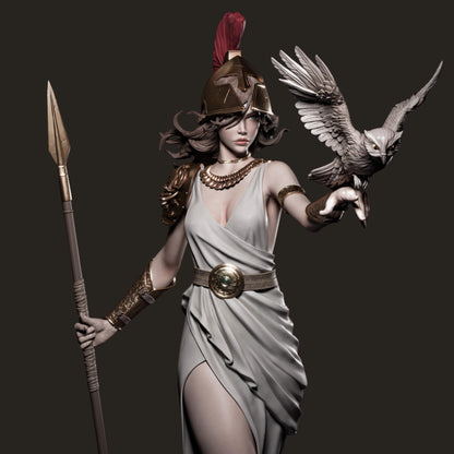 Athena Goddess Resin Statue: 12K Mythology Model Kit - CA3D Fan Art
