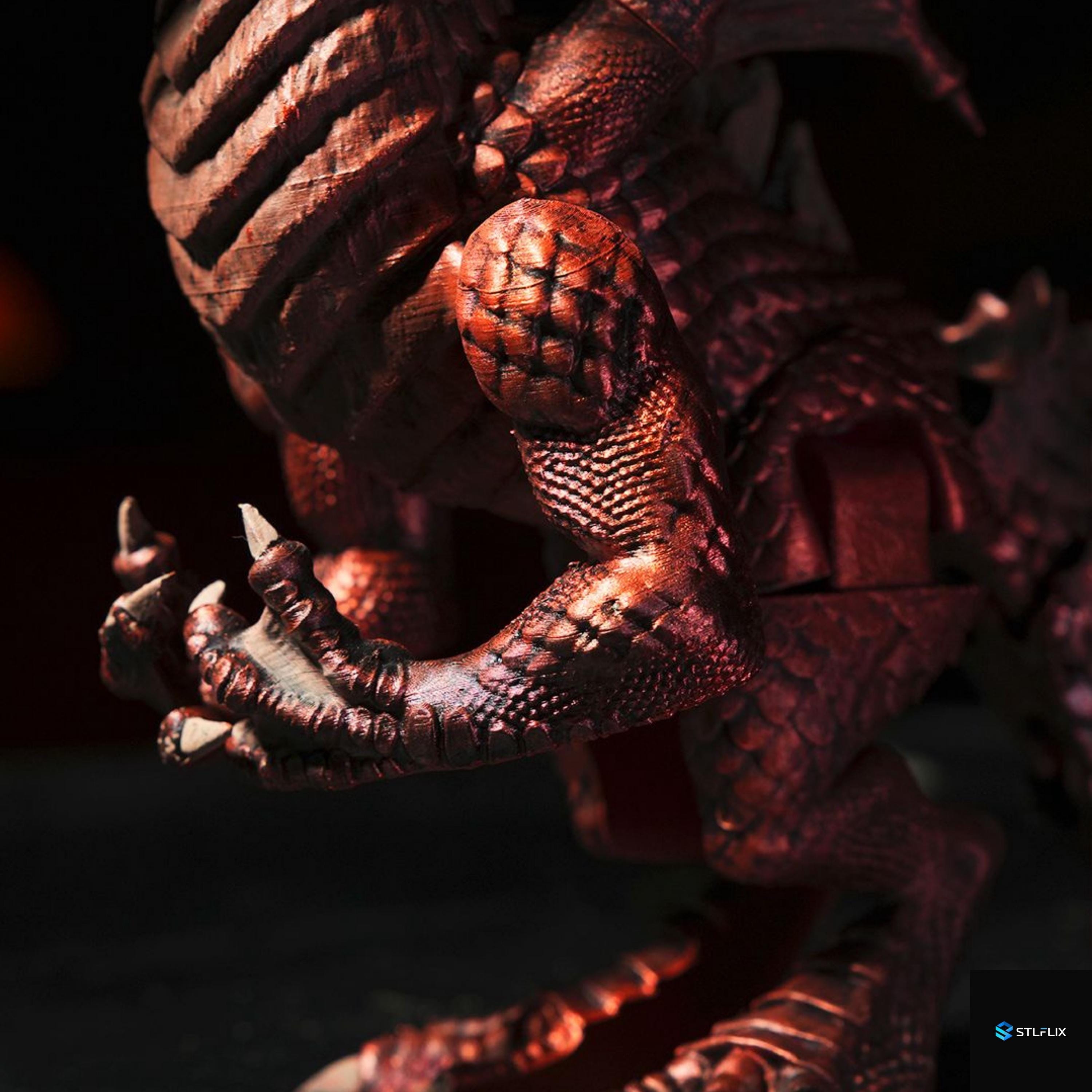 Articulated Dragon 3D Printed Model: Poseable Fantasy Toy