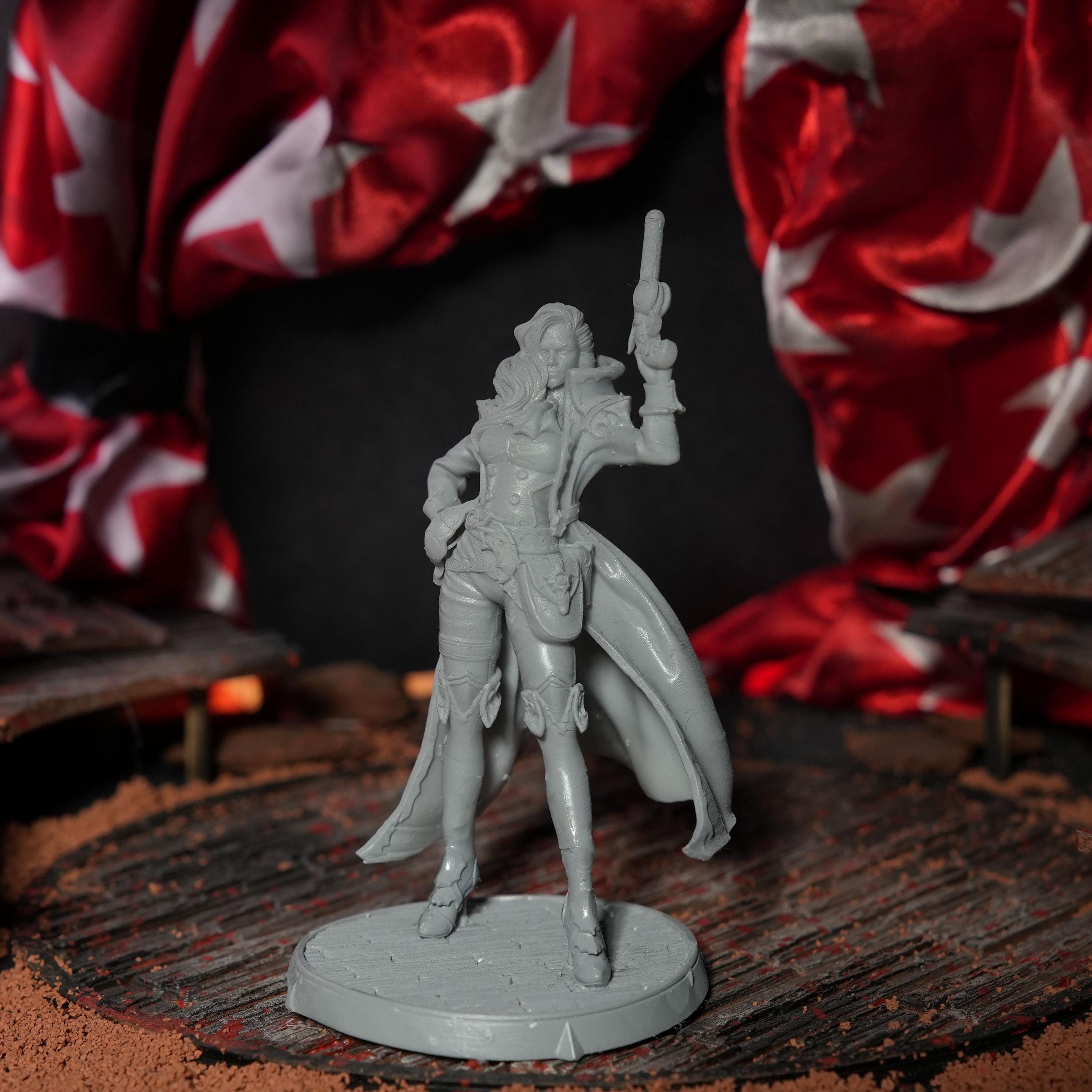 3D Printed Resin Miniature: Hero Woman - 12K Unpainted RPG Figure