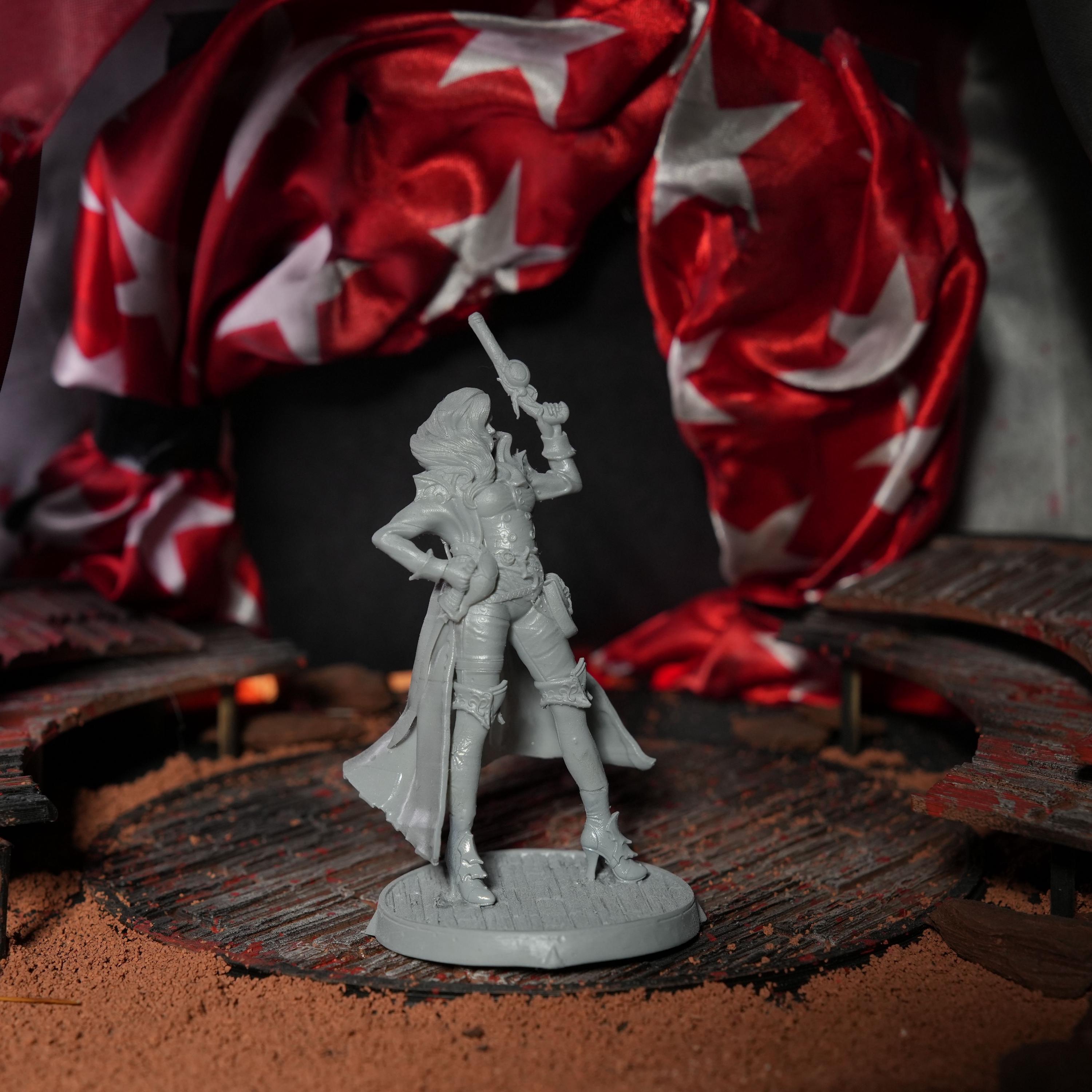 3D Printed Resin Miniature: Hero Woman - 12K Unpainted RPG Figure