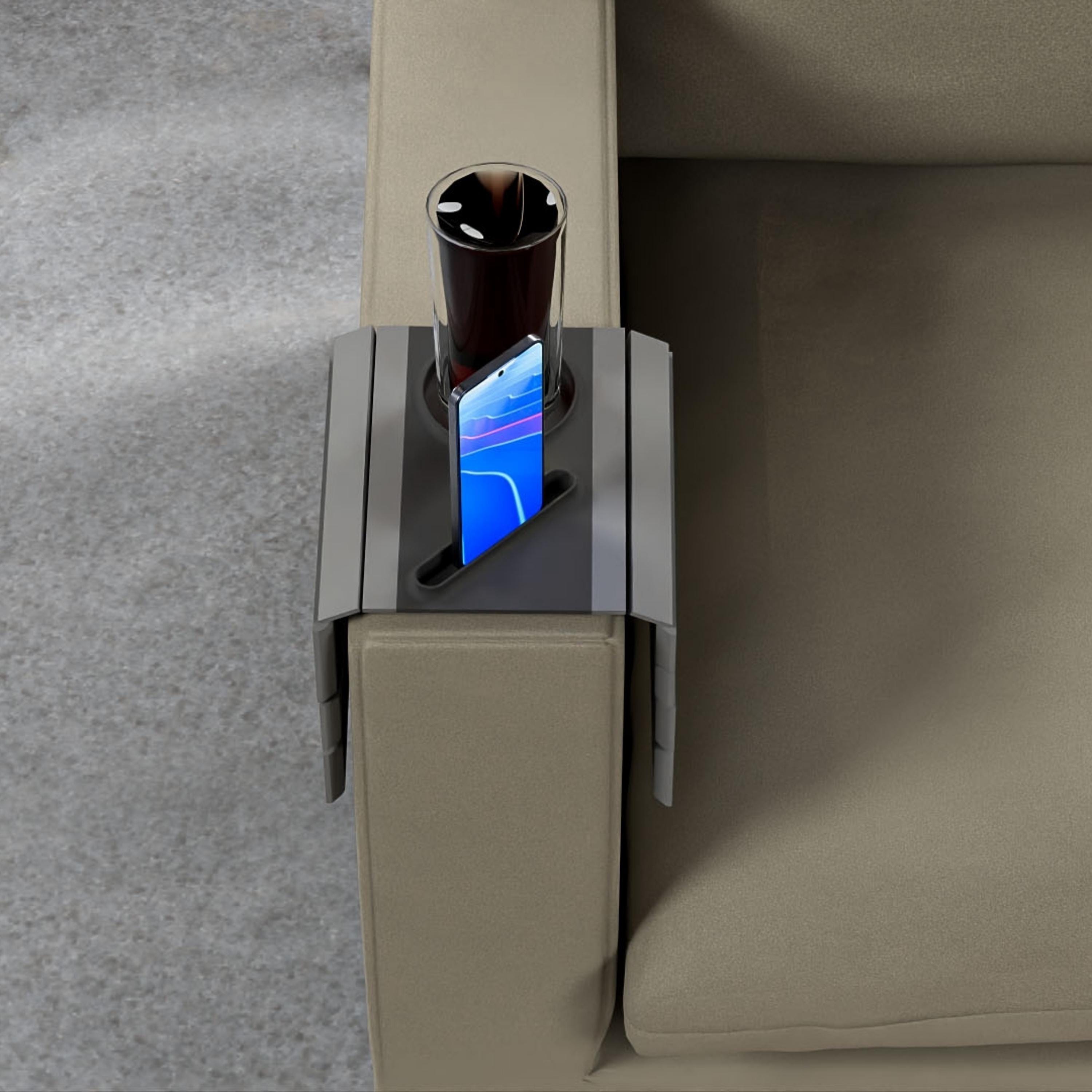 3D Printed Couch Arm Tray: Sofa Cup & Phone Holder
