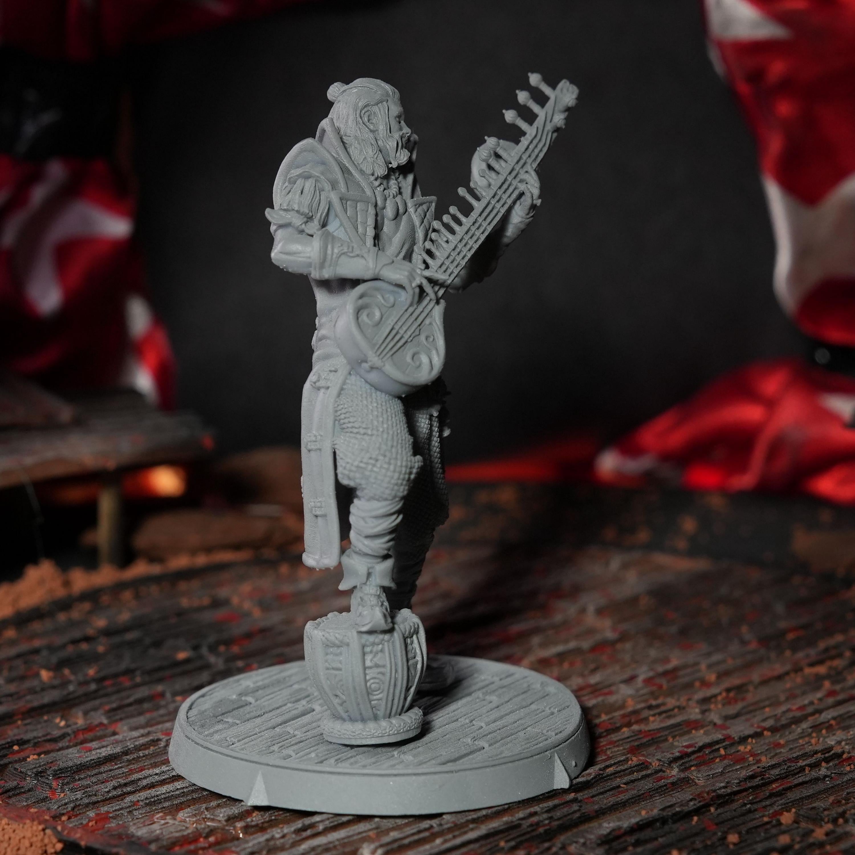 12K Resin Udlon The Bard Miniature: Unpainted Tabletop RPG Figure