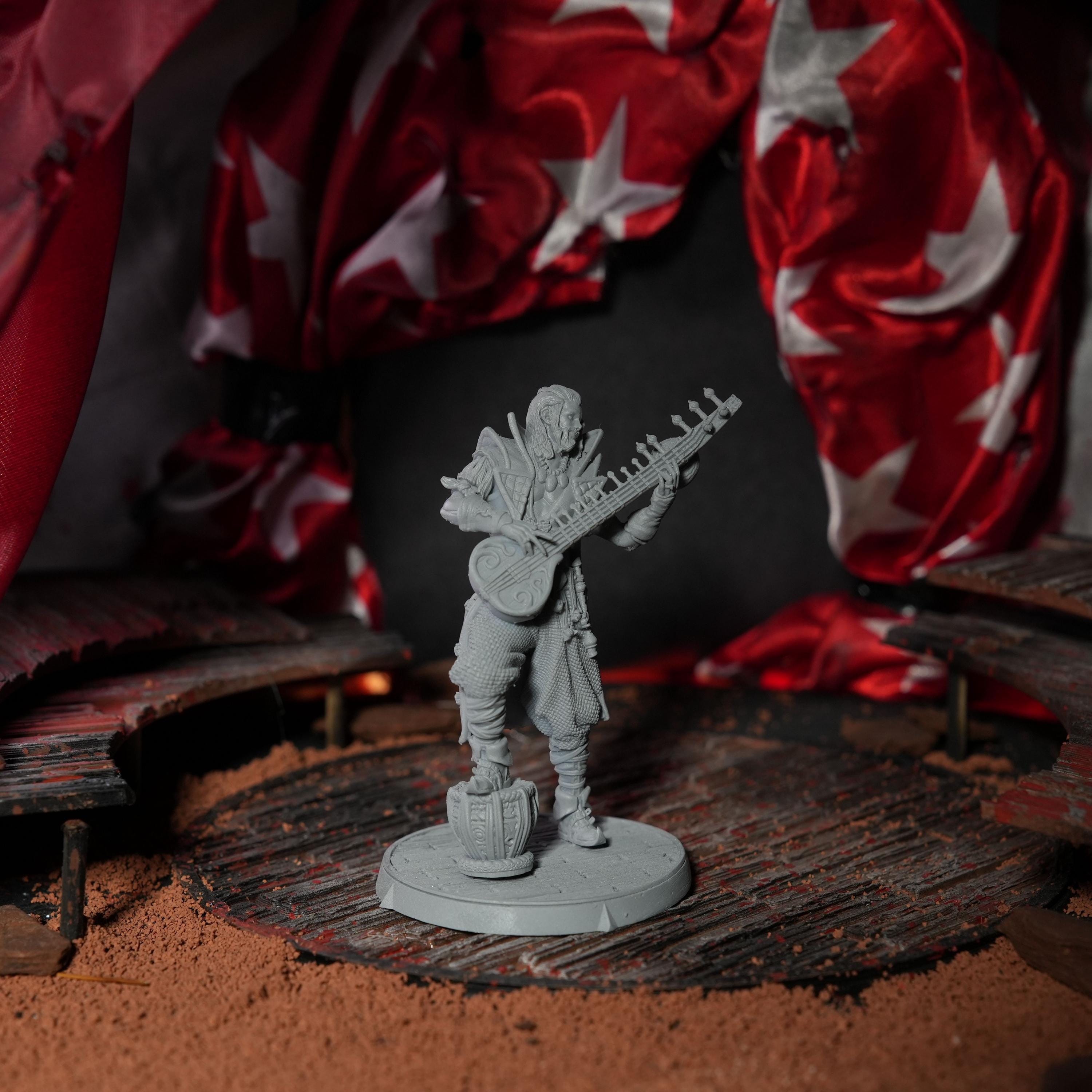 12K Resin Udlon The Bard Miniature: Unpainted Tabletop RPG Figure