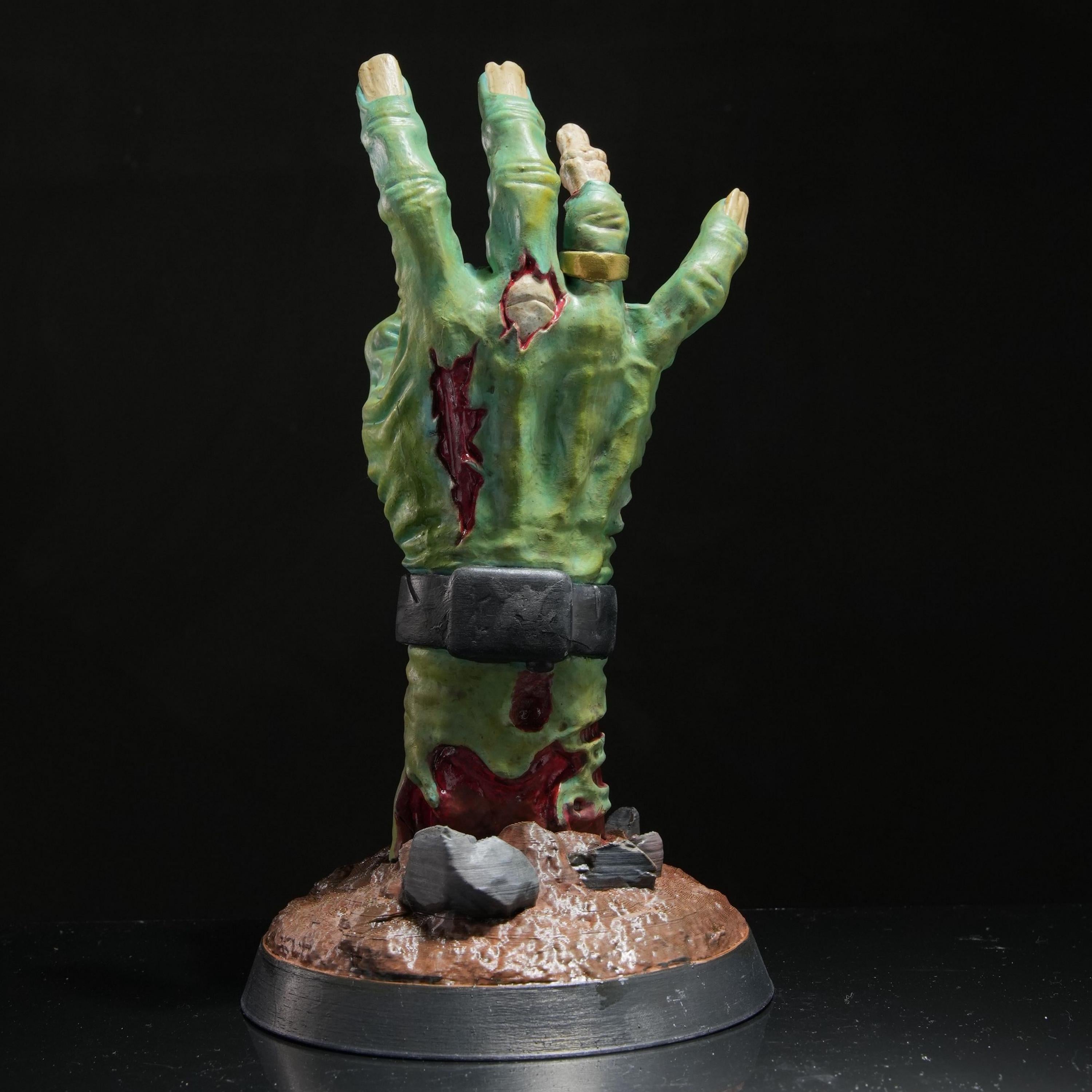 3D Printed Zombie Hand Controller Statue: Halloween Gamer Decor