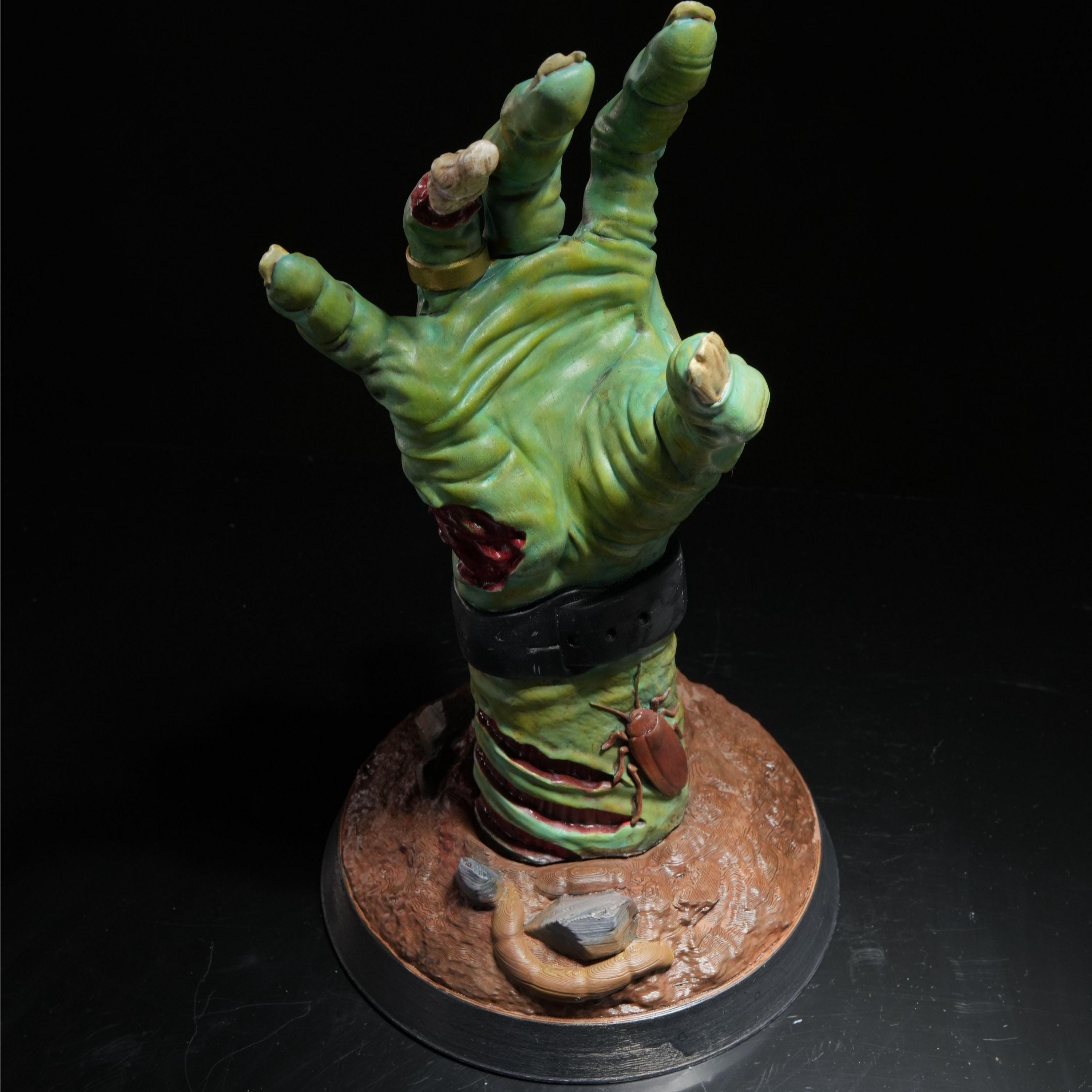 3D Printed Zombie Hand Controller Statue: Halloween Gamer Decor