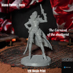 3D Printed Resin Miniature: Hero Woman - 12K Unpainted RPG Figure