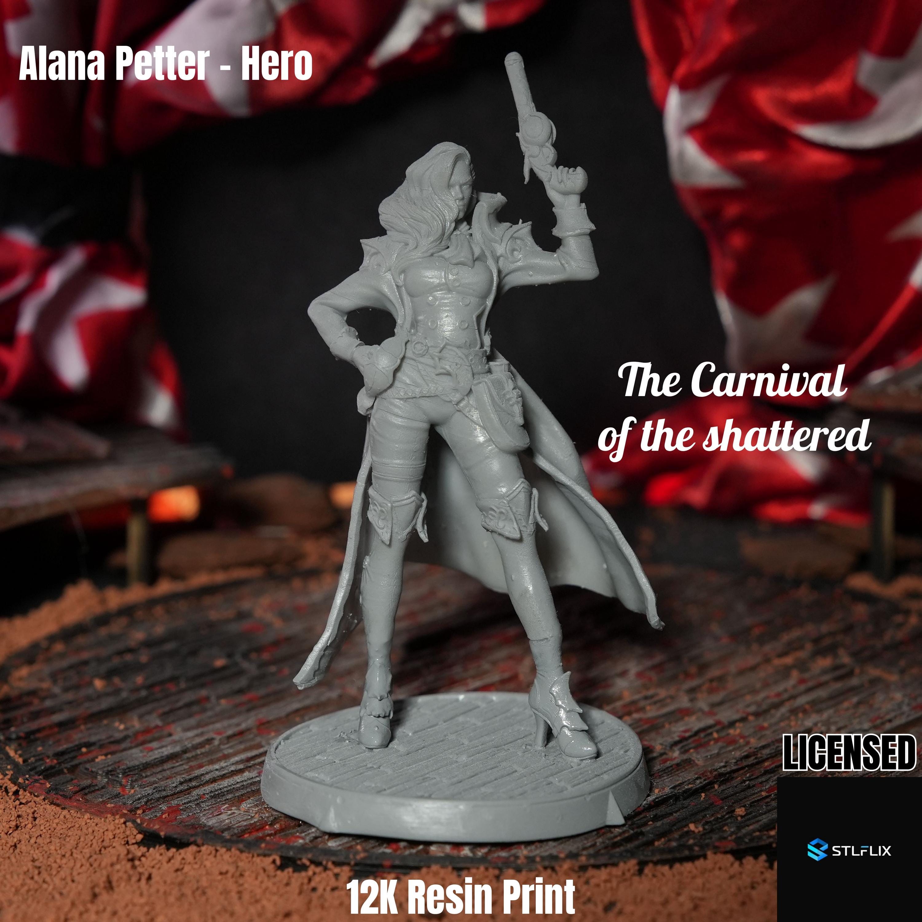 3D Printed Resin Miniature: Hero Woman - 12K Unpainted RPG Figure