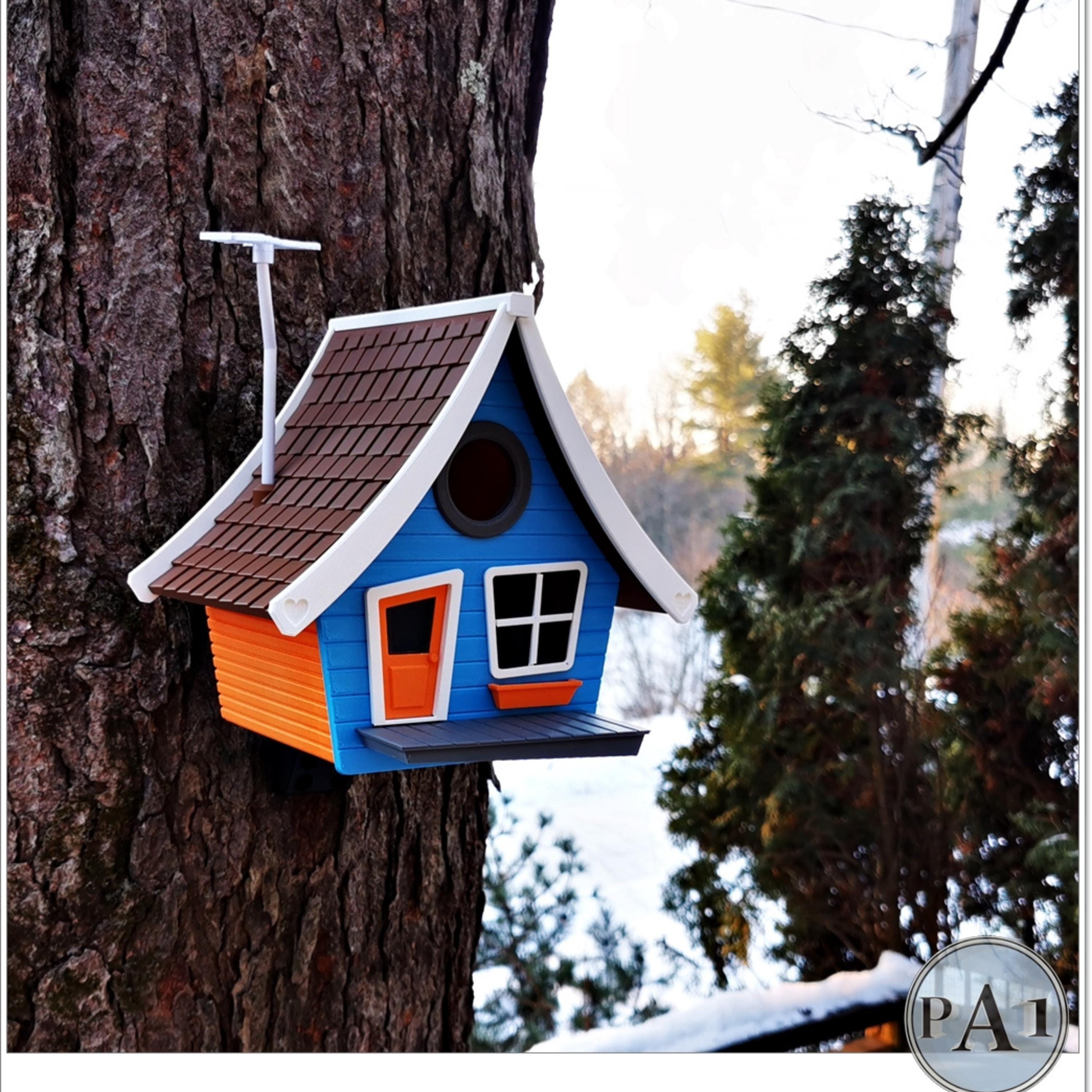 3D Printed Cartoon Birdhouse: Colorful PLA Garden Decor