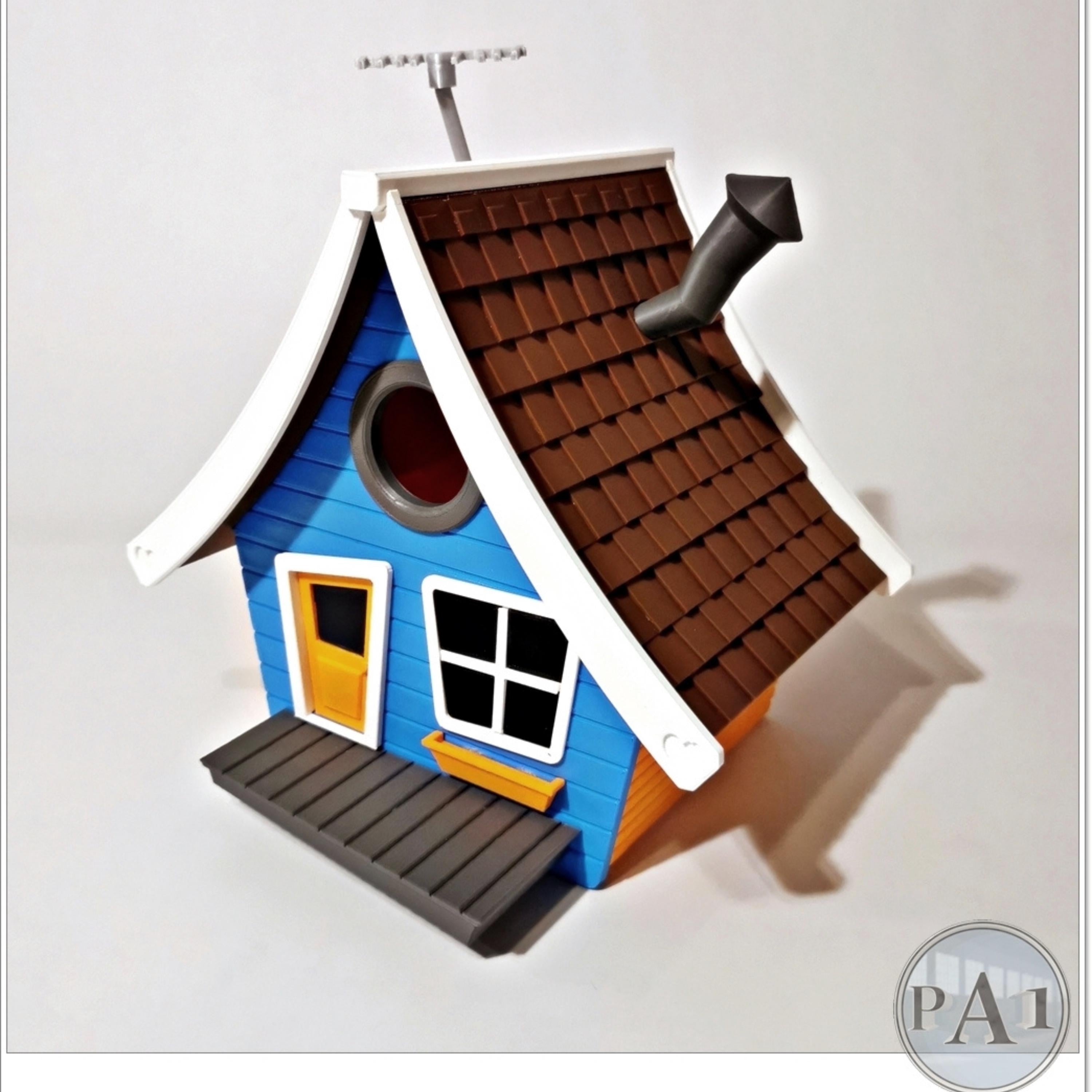 3D Printed Cartoon Birdhouse: Colorful PLA Garden Decor