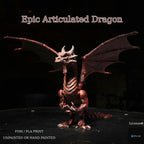 Articulated Dragon 3D Printed Model: Poseable Fantasy Toy