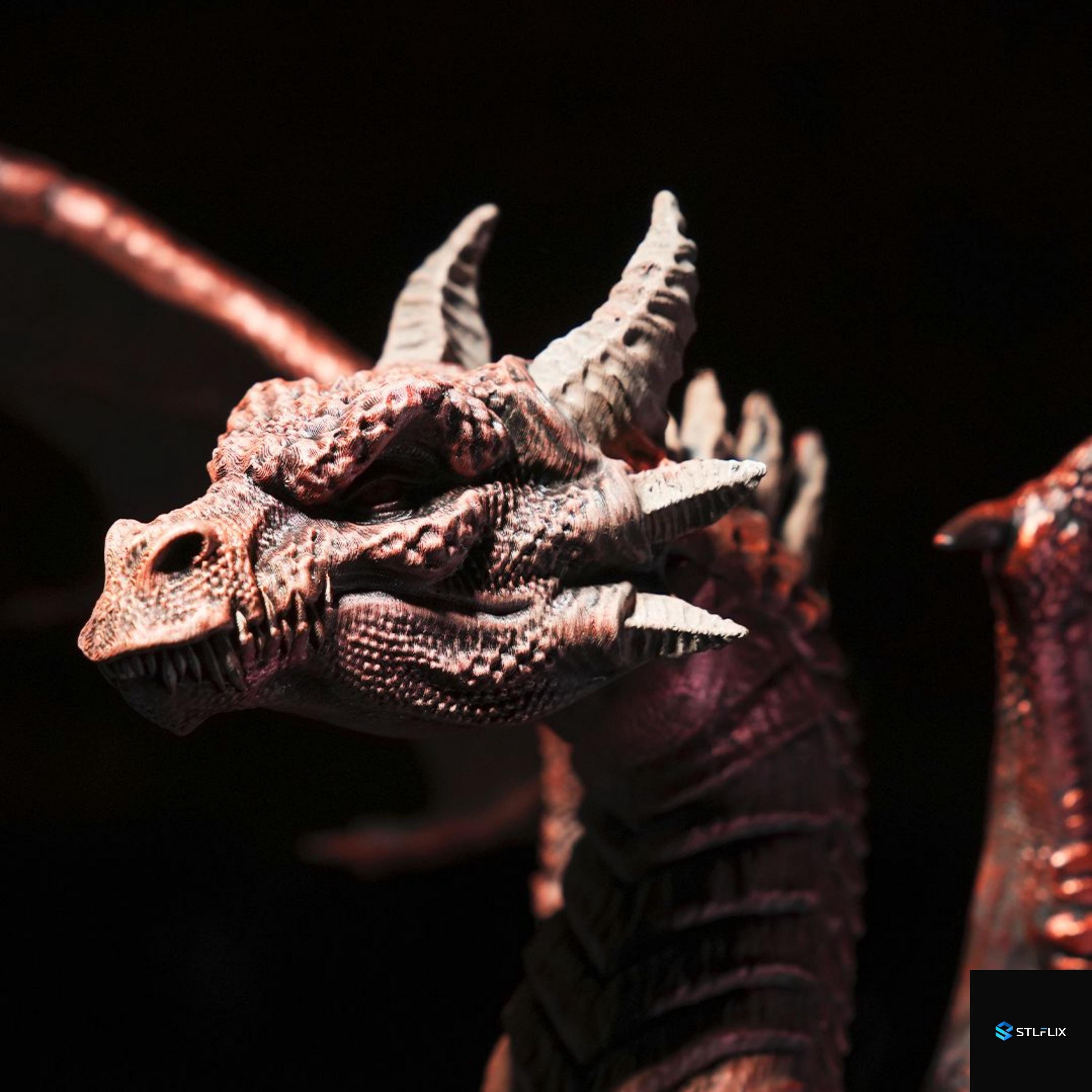 Articulated Dragon 3D Printed Model: Poseable Fantasy Toy