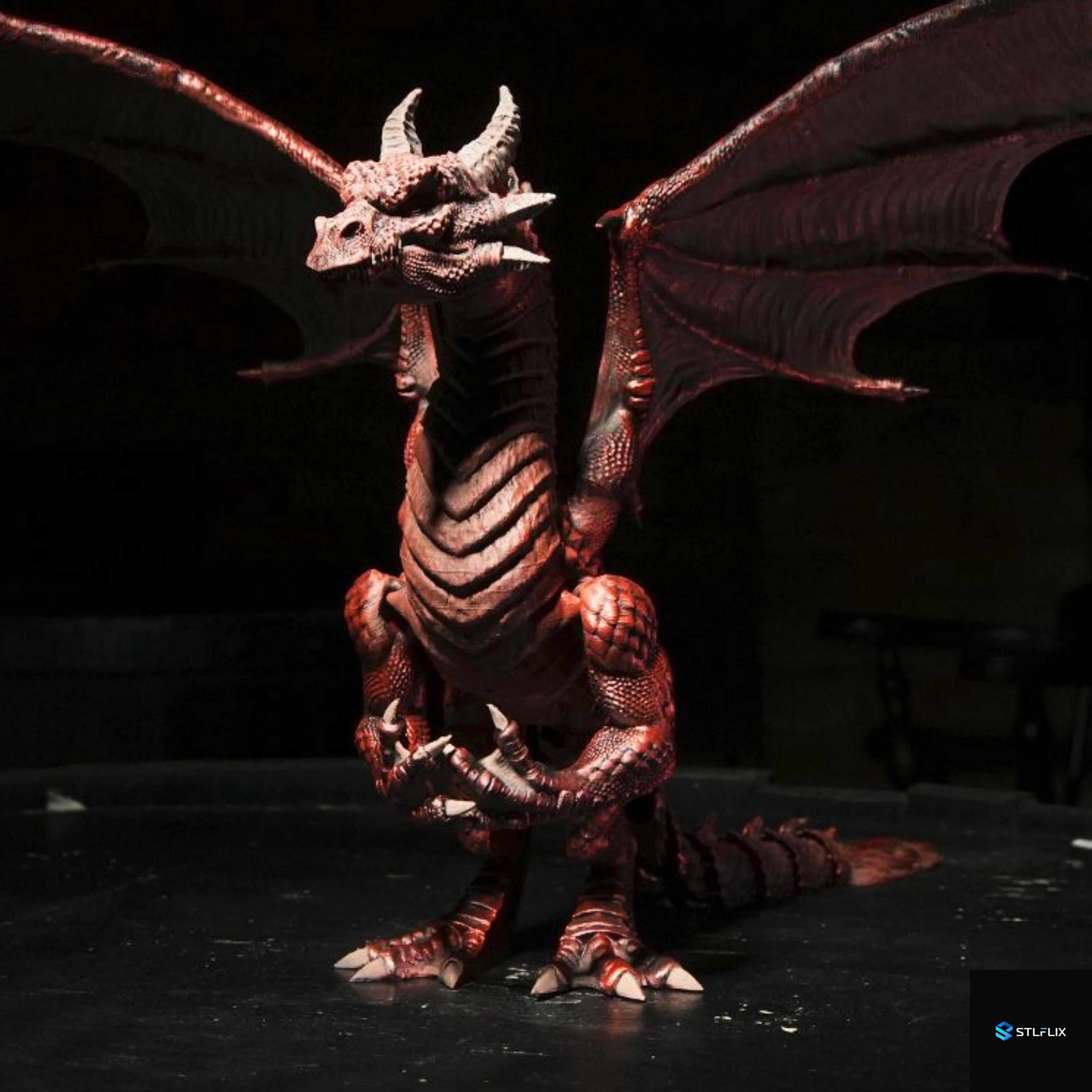 Articulated Dragon 3D Printed Model: Poseable Fantasy Toy