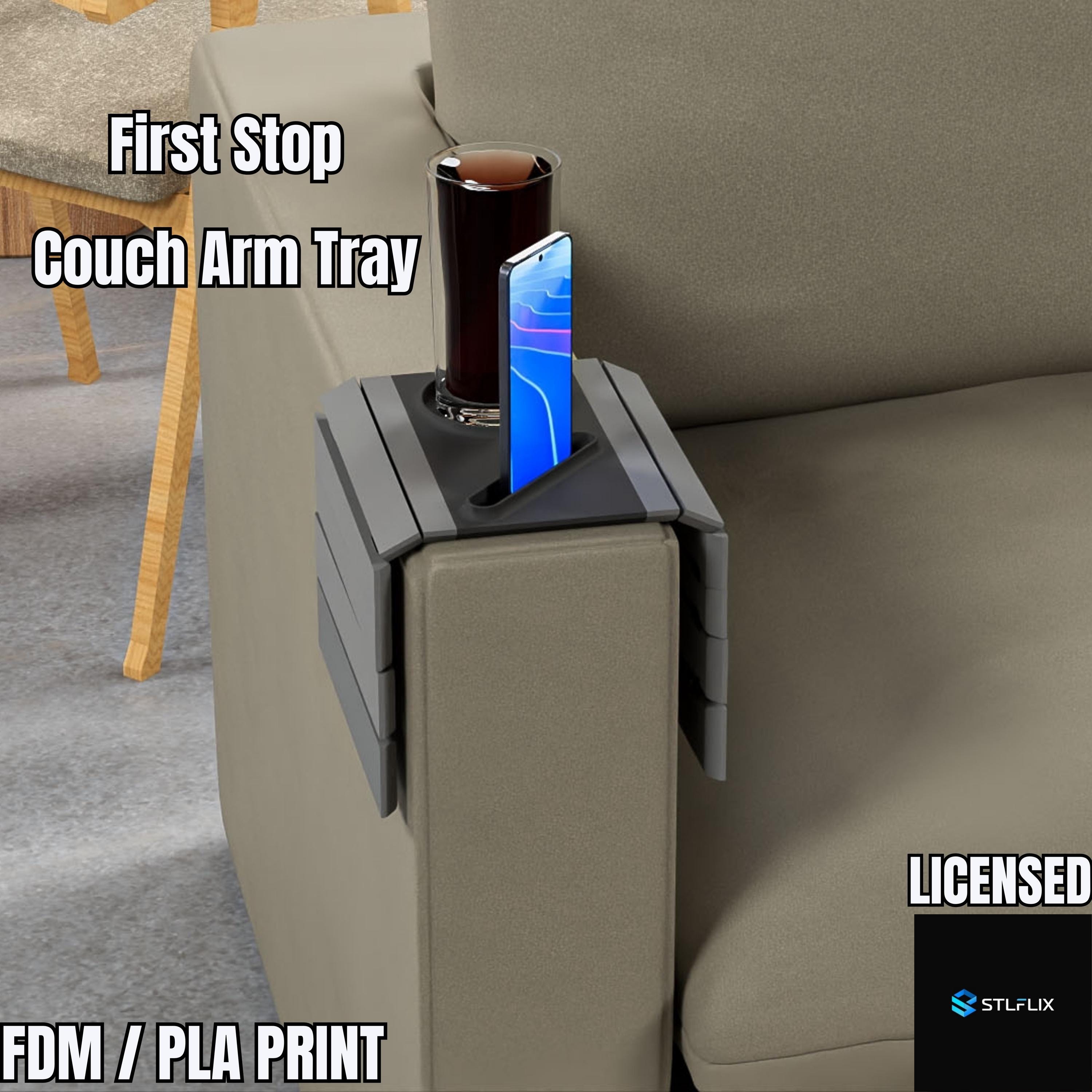 3D Printed Couch Arm Tray: Sofa Cup & Phone Holder