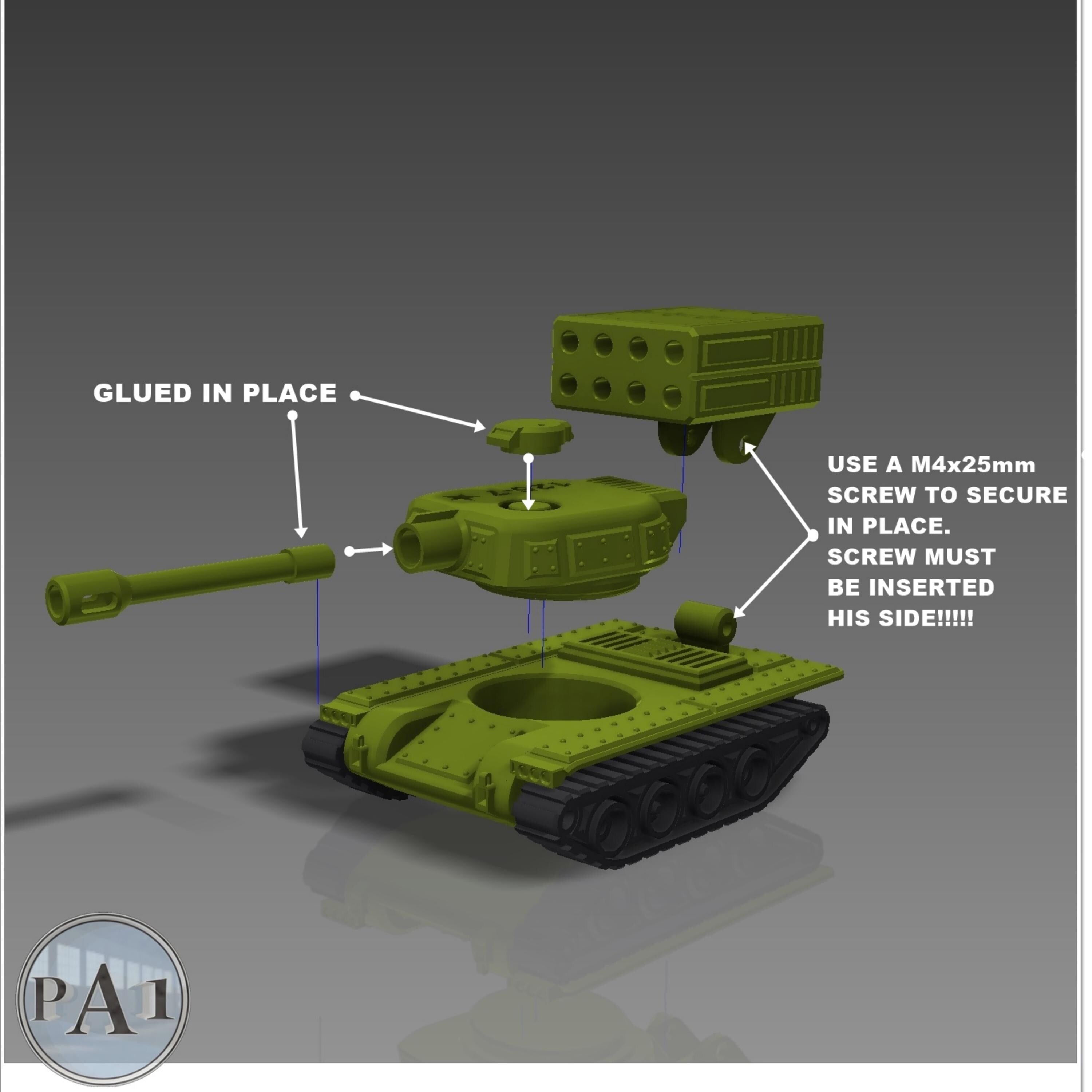 3D Printed Tank Model Kit: Military Diorama, Wargame Assembly