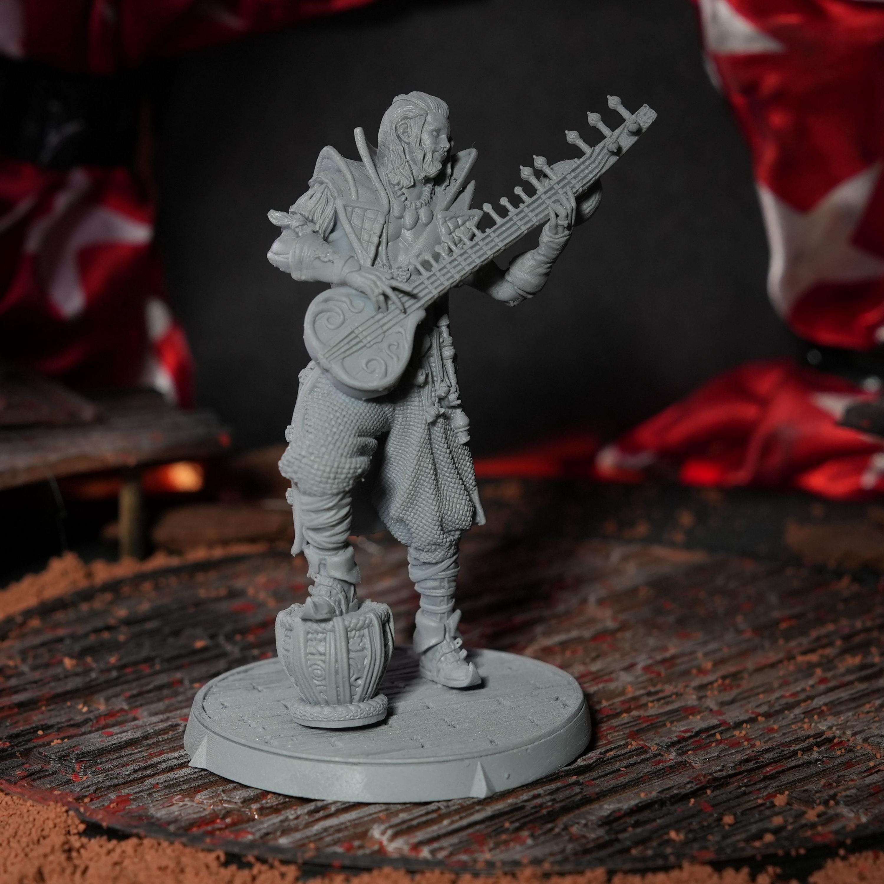 12K Resin Udlon The Bard Miniature: Unpainted Tabletop RPG Figure