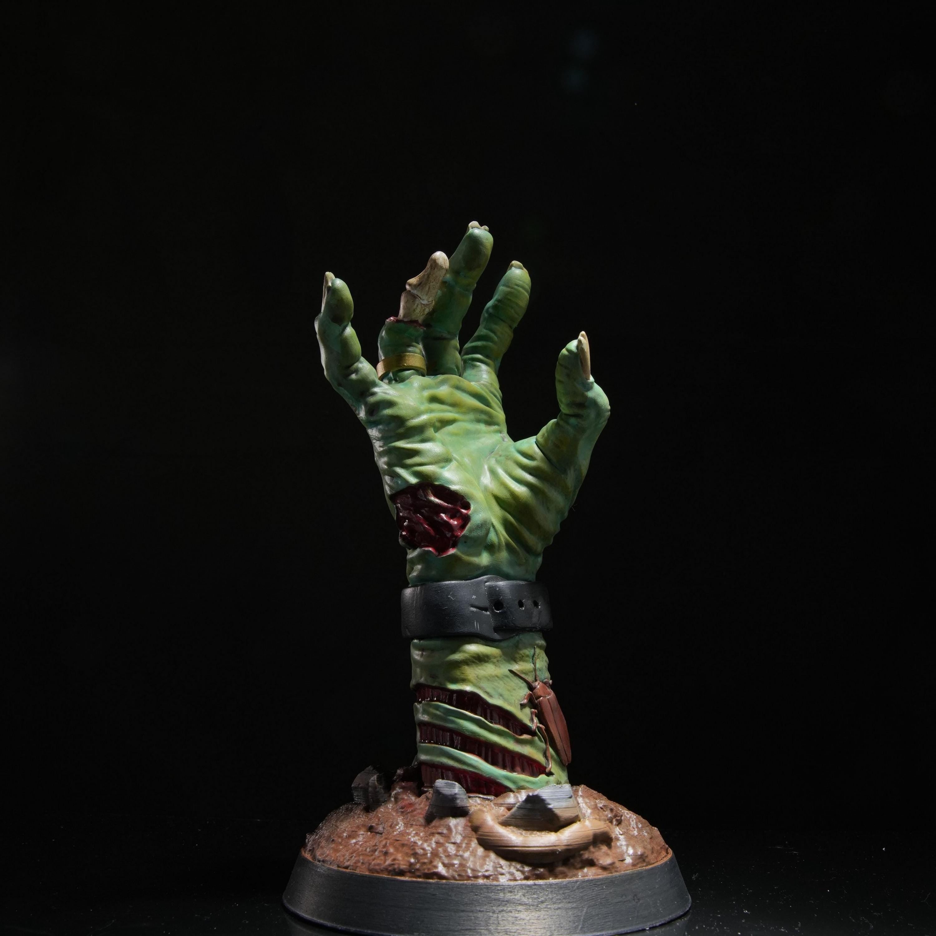 3D Printed Zombie Hand Controller Statue: Halloween Gamer Decor